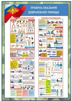 Баннер Правила оказания доврачебной помощи 700 х 1000 мм ОБЗР24 - фото 10227