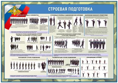 Стенд "Строевая подготовка" 1000 х 700 - ПВХ-3мм ОБЗР16 - фото 10242