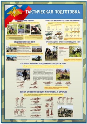 Стенд "Тактическая подготовка" 700 х 1000 - ПВХ-3мм ОБЗР18 - фото 10246