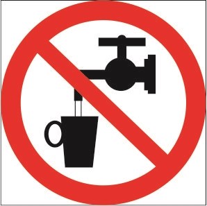 Р05t Запрещается использовать в качестве питьевой воды табличка ПВХ-2мм