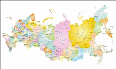 Стенд Карта России с новыми  регионами 1500 х 890мм, ПВХ-3мм (Арт.05660)