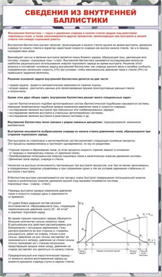 Стенд Сведения из внутренней баллистики 700 х 1200 ПВХ-  3мм ОП08 - фото 10436