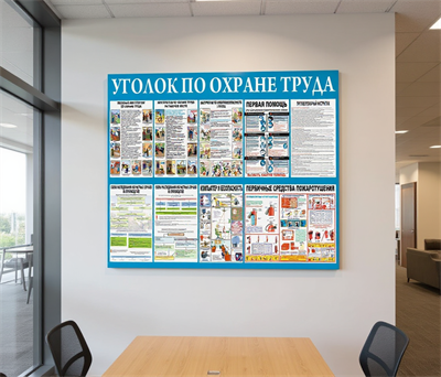 Стенд Уголок по охране труда размер 1200 х 1000 пластик 3 мм 2315