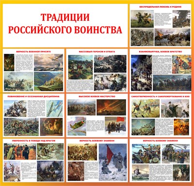 Стенд Традиции Российского воинства 1300 х 1250мм, ПВХ-3мм