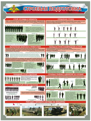 Стенд Строевая подготовка 900 х 1200 пластик 3мм
