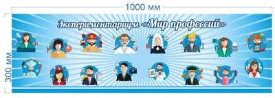 Стенд "Мир Профессий" 1000 х 300 пластик 3мм