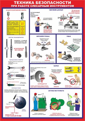 Стенд "Техника безопасности -сверление" формат А2 594 х 420 мм, пластик 3мм