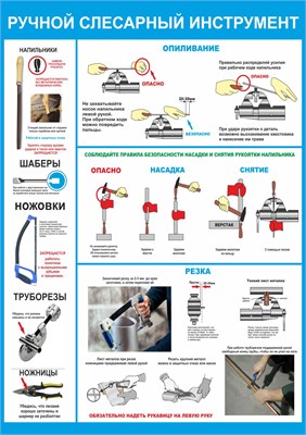 Стенд "Техника безопасности -опиливание" формат А2 594 х 420 мм, пластик 3мм