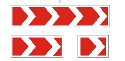 Знак дорожный "Направление поворота - направо" ГОСТ Р 52290-2004, II-типоразмер. Н-500мм, В-615,1160,2250мм