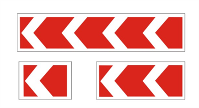 Знак дорожный "Направление поворота - налево" ГОСТ Р 52290-2004, II-типоразмер. Н-500мм, В-615,1160,2250мм