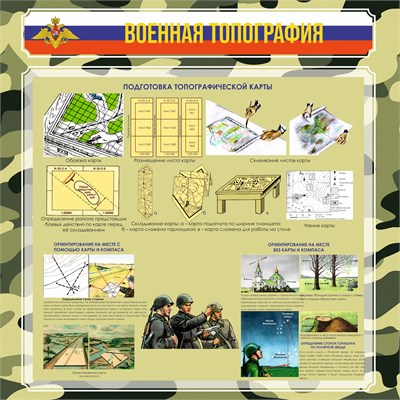 Комплект стендов "Военная подготовка" - в комплекте 6шт. размер каждого 1200 х 1200, ПВХ-3мм 2678 - фото 9321