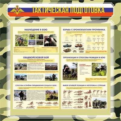 Стенд "Тактическая подготовка" 1200 х 1200 пластик 3мм