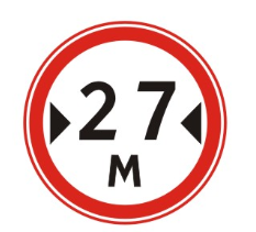 Знак дорожный "Ограничение ширины"  ГОСТ Р 52290-2004, II-типоразмер, D-700мм