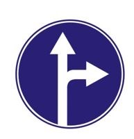 Знак дорожный "Движение прямо и направо"  ГОСТ Р 52290-2004, II-типоразмер, D-700мм