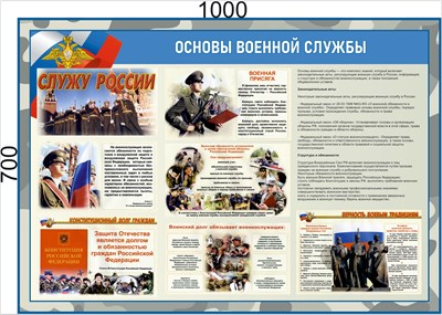 Стенд "Основы военной службы" 1000 х 700 - ПВХ-3мм