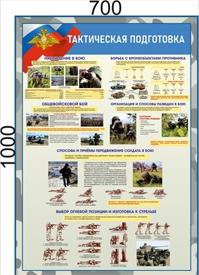 Стенд "Тактическая подготовка" 700 х 1000 - ПВХ-3мм