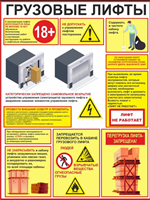 Стенд Эксплуатация грузового лифта 800 х 1050мм, ПВХ-3мм