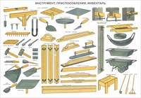 Стенд Инструмент, приспособления, инвентарь - размер 1000 х 700мм, ПВХ-3мм УТ10