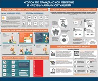 Стенд Уголок по Гражданской обороне и чрезвычайным ситуациям  размер 1200 х 1000мм, ПВХ-3мм 0286