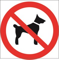 Знак безопасности запрещается вход проход с животными размер 200 х 200 табличка пластик 2 мм