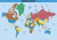 Стенд Карта Мира на английском языке 594 х 420 пластик 3 мм