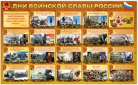 Стенд Дни Воинской Славы России 1800 х 1100 пластик 3мм