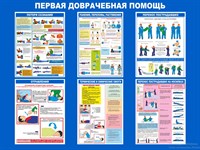 Стенд Первая доврачебная помощь размер 1000 х 750 пластик 3 мм 0518