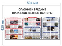 Стенд Опасные и вредные производственные факторы 594 х 420 пластик 3мм