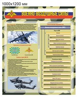Стенд  "Военно-воздушные силы России" 1000 х 1200 пластик 3мм
