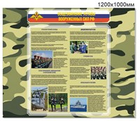 Стенд  "Общевоинские уставы вооруженных сил РФ" 1200 х 1000 пластик 3мм 26777