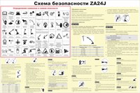Стенд "Схема безопасности ZA24J "1500 х 1000мм, ПВХ-3мм